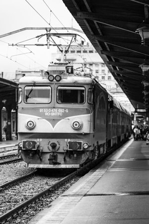 Train at Bucharest North Railway Station (Gara de Nord Bucharest) Romania, 2022