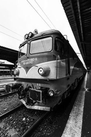 Train at Bucharest North Railway Station (Gara de Nord Bucharest) Romania, 2022