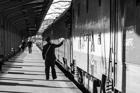 Train at Bucharest North Railway Station (Gara de Nord Bucharest) Romania, 2022