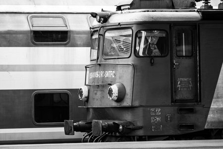 Train at Bucharest North Railway Station (Gara de Nord Bucharest) Romania, 2022のeditorial素材