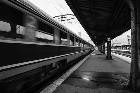 Train at Bucharest North Railway Station (Gara de Nord Bucharest) Romania, 2022のeditorial素材