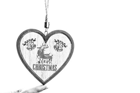 Decorated Christmas ornaments and blurred lightsの写真素材