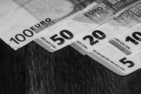 Money EURO banknotes. Inflation and economy concept in Europeの写真素材