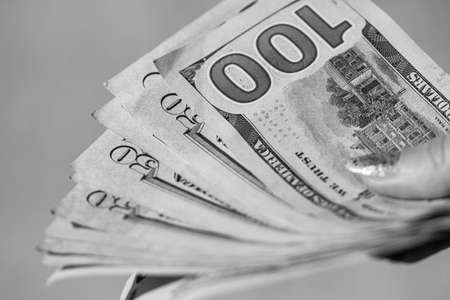 Money banknotes, US dollars. US inflation and economy conceptの写真素材