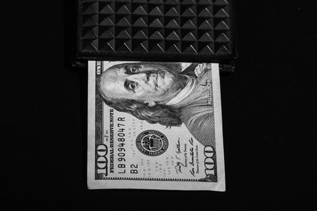 Money banknotes, US dollars. US inflation and economy concept