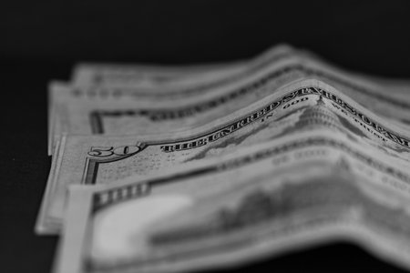 Money banknotes, US dollars. US inflation and economy conceptの写真素材