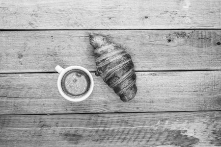 Delicious fresh pastry croissant. French croissant breakfastの写真素材