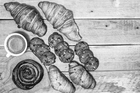 Delicious fresh pastry croissant. French croissant breakfast