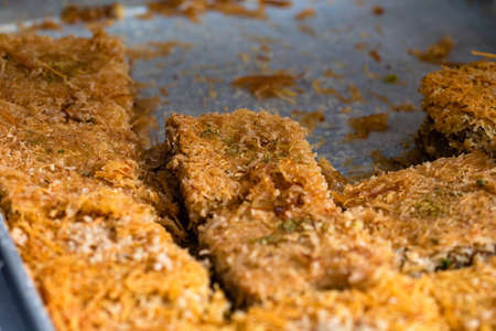 Cooking food in the street at food festivalの写真素材