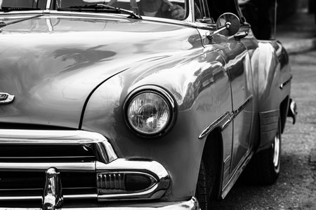 Classic American car used as private taxi in Havana, Cuba, 2022のeditorial素材
