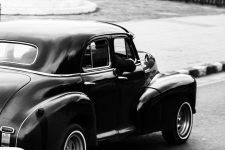 Classic American car used as private taxi in Havana, Cuba, 2022のeditorial素材