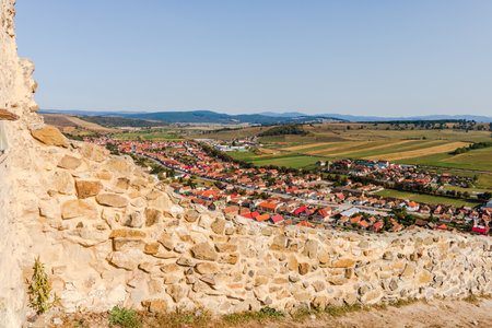 View from Rupea fortress in Transylvania, Romania. Rupea Citadel (Cetatea Rupea)の素材 [FY310200408276]