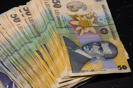 Romanian LEI currency. Europe inflation, LEI money