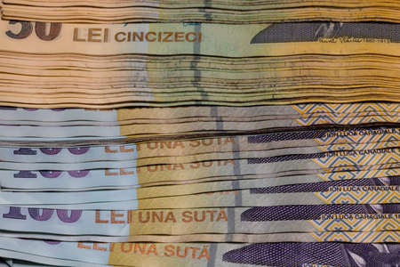 Romanian LEI currency. Europe inflation, LEI moneyの写真素材
