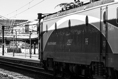 Train at Bucharest North Railway Station (Gara de Nord Bucharest) Romania, 2022のeditorial素材