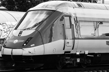 Train at Bucharest North Railway Station (Gara de Nord Bucharest) Romania, 2022のeditorial素材