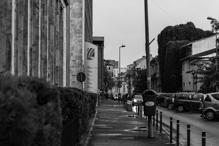 Car traffic, pollution, traffic jam in Bucharest, Romania, 2022のeditorial素材