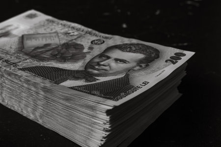LEI Romanian money. RON Leu money european currency and inflationの写真素材