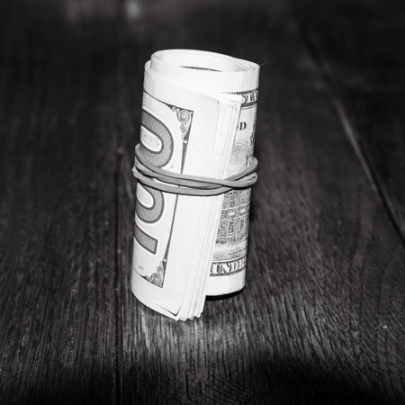 US dollar bills. American economy inflation and devaluationの写真素材