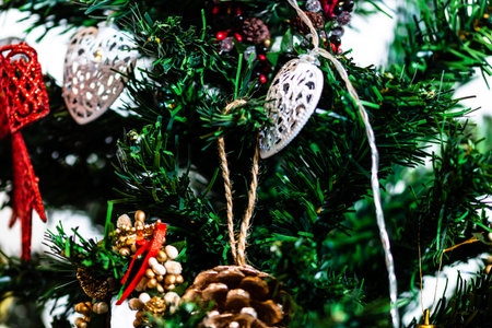 Christmas tree decorations with Christmas lights