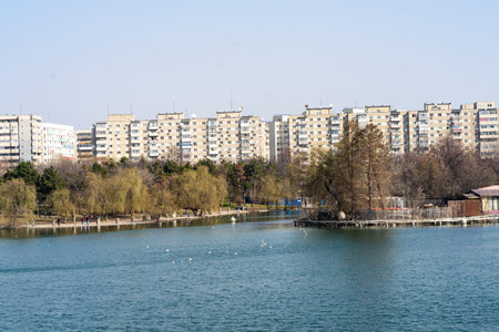 Tineretului park in Bucharest, Romaniaの写真素材