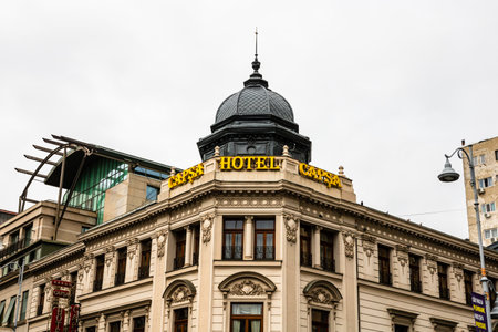 Hotel Capsa located on Victory Avenue in Bucharest, Romania, 2022のeditorial素材