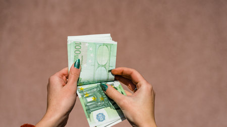 EURO currency. Europe inflation, EUR money. European Union currenyの写真素材