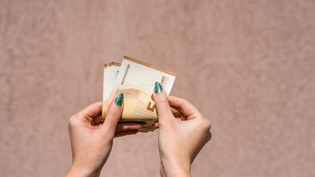 EURO currency. Europe inflation, EUR money. European Union currenyの写真素材