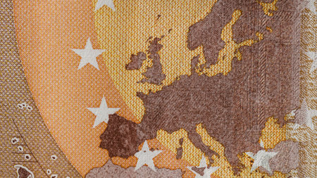 EURO currency. Europe inflation, EUR money. European Union currenyの写真素材
