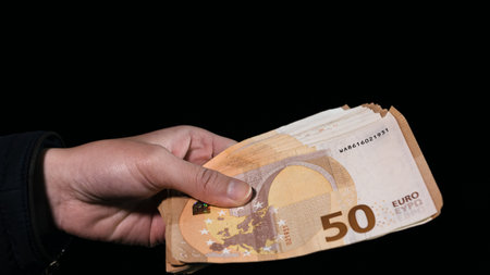 EURO currency. Europe inflation, EUR money. European Union currenyの写真素材