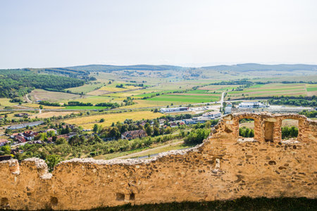 View from Rupea fortress in Transylvania, Romania. Rupea Citadel (Cetatea Rupea)の写真素材