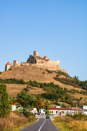 Famous Rupea fortress in Transylvania, Romania. Rupea Citadel (Cetatea Rupea), Romania, 2022のeditorial素材