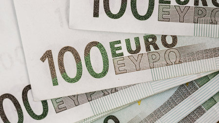 EURO currency. Europe inflation, EUR money. European Union currenyの写真素材