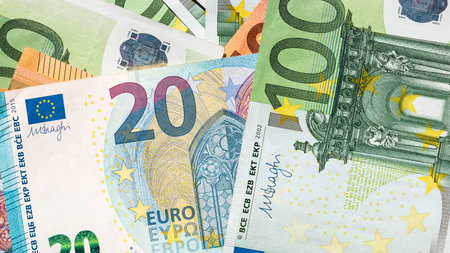 EURO currency. Europe inflation, EUR money. European Union currenyの写真素材