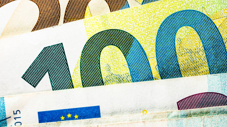 EURO currency. Europe inflation, EUR money. European Union currenyの写真素材