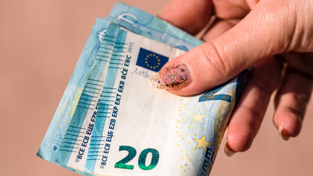 EURO currency. Europe inflation, EUR money. European Union currenyの写真素材