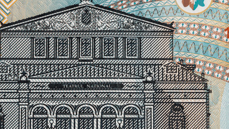 Romanian LEI Currency Banknote. RON Money European Currencyの写真素材