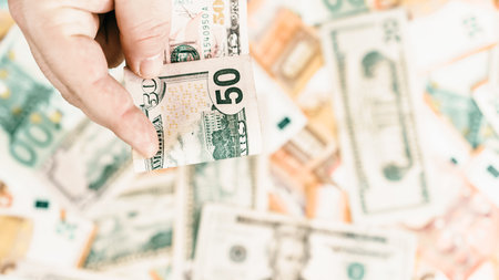 US dollar currency. USD inflation, US moneyの写真素材