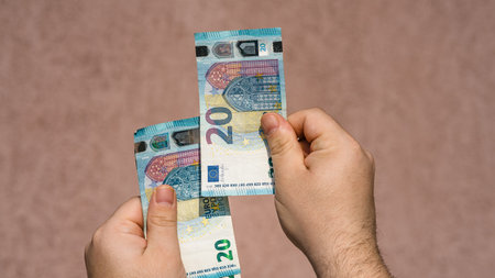 EURO currency. Europe inflation, EUR money. European Union currenyの写真素材