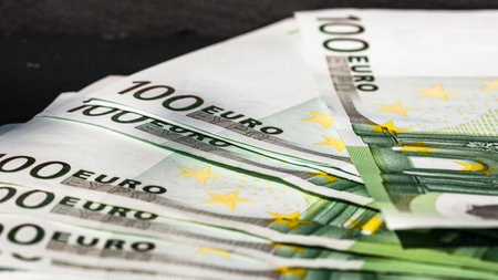 EURO currency. Europe inflation, EUR money. European Union currenyの写真素材