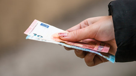 EURO currency. Europe inflation, EUR money. European Union currenyの写真素材
