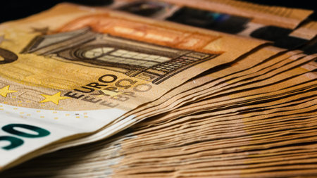 EURO currency. Europe inflation, EUR money. European Union currenyの写真素材
