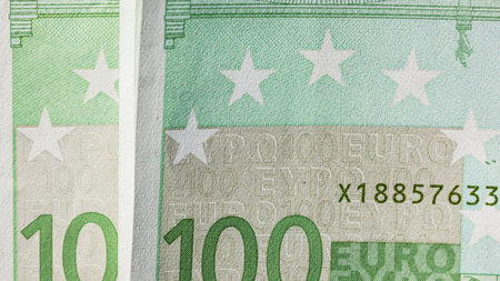EURO currency. Europe inflation, EUR money. European Union currenyの写真素材