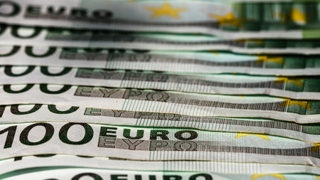 EURO currency. Europe inflation, EUR money. European Union currenyの写真素材