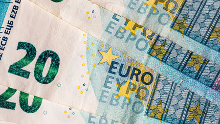 EURO currency. Europe inflation, EUR money. European Union currenyの写真素材