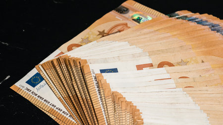EURO currency. Europe inflation, EUR money. European Union currenyの写真素材