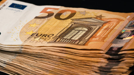 EURO currency. Europe inflation, EUR money. European Union currenyの写真素材