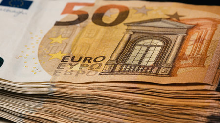 EURO currency. Europe inflation, EUR money. European Union currenyの写真素材
