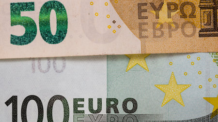 EURO currency. Europe inflation, EUR money. European Union currenyの写真素材