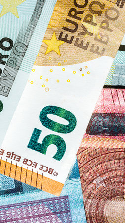 EURO currency. Europe inflation, EUR money. European Union currenyの写真素材